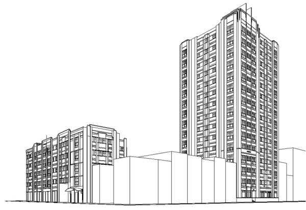 Regent Towers Complex Photo 1a-G2, C1 2nd St Tower Perspective
